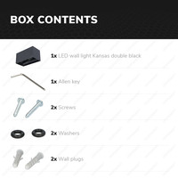 LED Wandleuchte Kansas doppel 12 Watt 3000K IP65 Beidseitig leuchtend Schwarz
