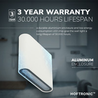 Satz von 4 dimmbare LED Wandleuchte Dallas S Weiß 6 Watt - 3000K - doppelseitige Beleuchtung - IP54 - Inkl. Dimmer mit Fernbedienung
