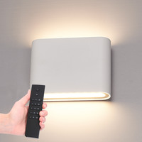 Satz von 4 dimmbare LED Wandleuchte Dallas S Weiß 6 Watt - 3000K - doppelseitige Beleuchtung - IP54 - Inkl. Dimmer mit Fernbedienung