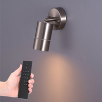 Set van 4 dimbare LED Wandlamp Lago 2700K - RVS - IP44 - GU10 - Incl. dimmer met afstandsbediening