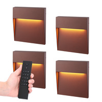 Satz von 4 dimmbare LED-Wandleuchte Logan Corten 6 Watt - 3000K - IP54 - Inkl. Dimmer mit Fernbedienung