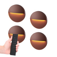 Set of 4 dimmable LED wall light Gary corten 6 Watt - 3000K - IP54 - Incl. dimmer with remote control