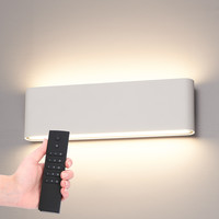 Set van 2 dimbare LED Wandlamp Dallas XL wit 24 Watt - 3000K - Up & Down light - IP54 - Incl. dimmer met afstandsbediening