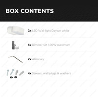 Satz von 2 dimmbare LED-Wandleuchte Dayton Weiß 6 Watt - 3000K - doppelseitige Beleuchtung - schwenkbar - IP54 - Inkl. Dimmer mit Fernbedienung