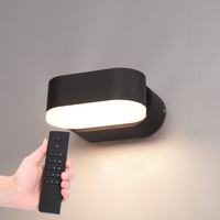 Set van 2 dimbare LED Wandlamp Dayton zwart 6 Watt - 3000K - Up & Down light - kantelbaar - IP54 - Incl. dimmer met afstandsbediening