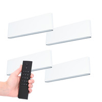 Set of 4 dimmable LED Wall light Dallas XL white 24 Watt - 3000K - Up & Down light - IP54 - Incl. dimmer with remote control