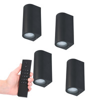 Set of 4 dimmable GU10 LED wall light Douglas - 2700K - GU10 - Up & Down light - IP65 - Incl. dimmer with remote control