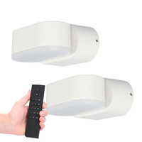 Satz von 2 dimmbare LED-Wandleuchte Dayton Weiß 6 Watt - 3000K - doppelseitige Beleuchtung - schwenkbar - IP54 - Inkl. Dimmer mit Fernbedienung
