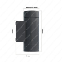 Smart WiFi+BLE LED Wall Light Cali black IP65
