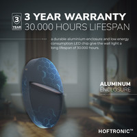 Gary LED-Wandleuchte - 6 Watt - Dimmbar - IP54 wasserdicht für den Außenbereich - 3000K Warmweiß - Schwarz - Wandeinbauleuchten