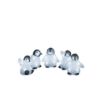 Weihnachtsfigur Außenbereich - 5 Pinguine - 40 LEDs - 12.5 cm hoch - Neutral weiß - Dimmbar - Weinachtsbeleuchtung