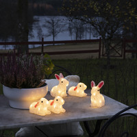 LED Lichterkette Hasen - Weihnachtsbeleuchtung draußen - 5 LED Acryl Hasen- 15 cm hoch - 0.8W - 24V