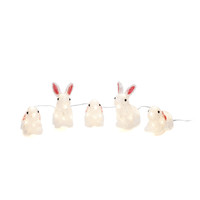 LED Lichterkette Hasen - Weihnachtsbeleuchtung draußen - 5 LED Acryl Hasen- 15 cm hoch - 0.8W - 24V