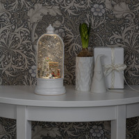 Sneeuwlantaarn voor binnen - Parijs - Warm wit - 27 cm - Waterlantaarn - Batterij & USB - Timer - Kerstverlichting
