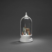 Sneeuwlantaarn voor binnen - Parijs - Warm wit - 27 cm - Waterlantaarn - Batterij & USB - Timer - Kerstverlichting