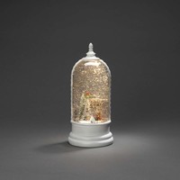 Sneeuwlantaarn voor binnen - Parijs - Warm wit - 27 cm - Waterlantaarn - Batterij & USB - Timer - Kerstverlichting
