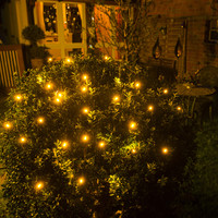 Outdoor lighting net - 32 LEDs - 1 x 1 meter - 2300K amber - IP44 waterproof - Outdoor Christmas lights - Net lighting