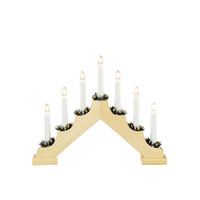 Christmas candlestick for indoor use - 7 candles - Wood - 30 x 38 cm