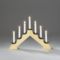 Christmas candlestick for indoor use - 7 candles - Wood - 30 x 38 cm