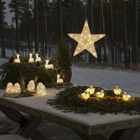 Verlicht kerstfiguur voor buiten - 5 rendieren - 40 LEDs - Warm wit - Dimbaar - 19 cm hoog - Kerstverlichting