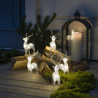 Verlicht kerstfiguur voor buiten - 5 rendieren - 40 LEDs - Warm wit - Dimbaar - 19 cm hoog - Kerstverlichting