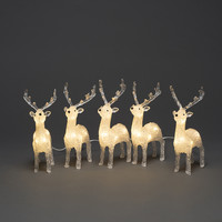 Verlicht kerstfiguur voor buiten - 5 rendieren - 40 LEDs - Warm wit - Dimbaar - 19 cm hoog - Kerstverlichting