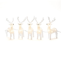 Verlicht kerstfiguur voor buiten - 5 rendieren - 40 LEDs - Warm wit - Dimbaar - 19 cm hoog - Kerstverlichting
