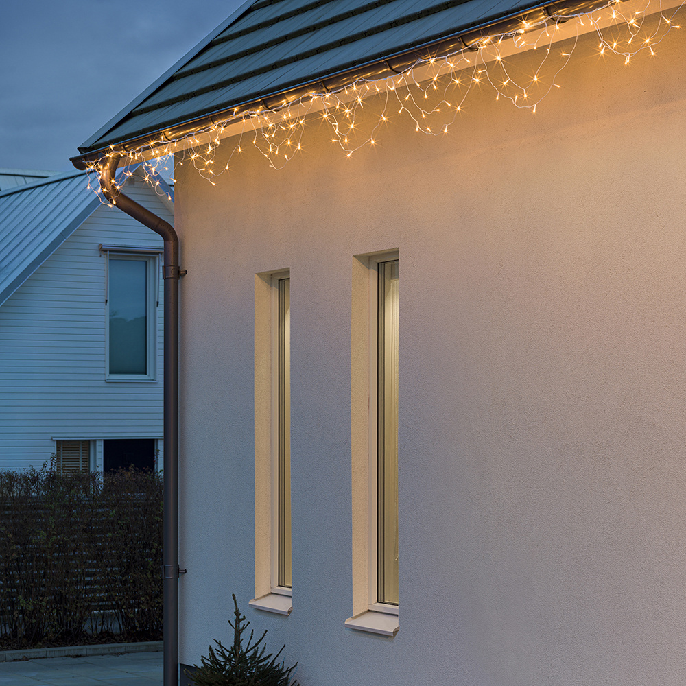 Lichtgordijn voor buiten - 184 LEDs - Extra warm wit - 6 meter - Dimbaar - Multifunctioneel - Kerstverlichting