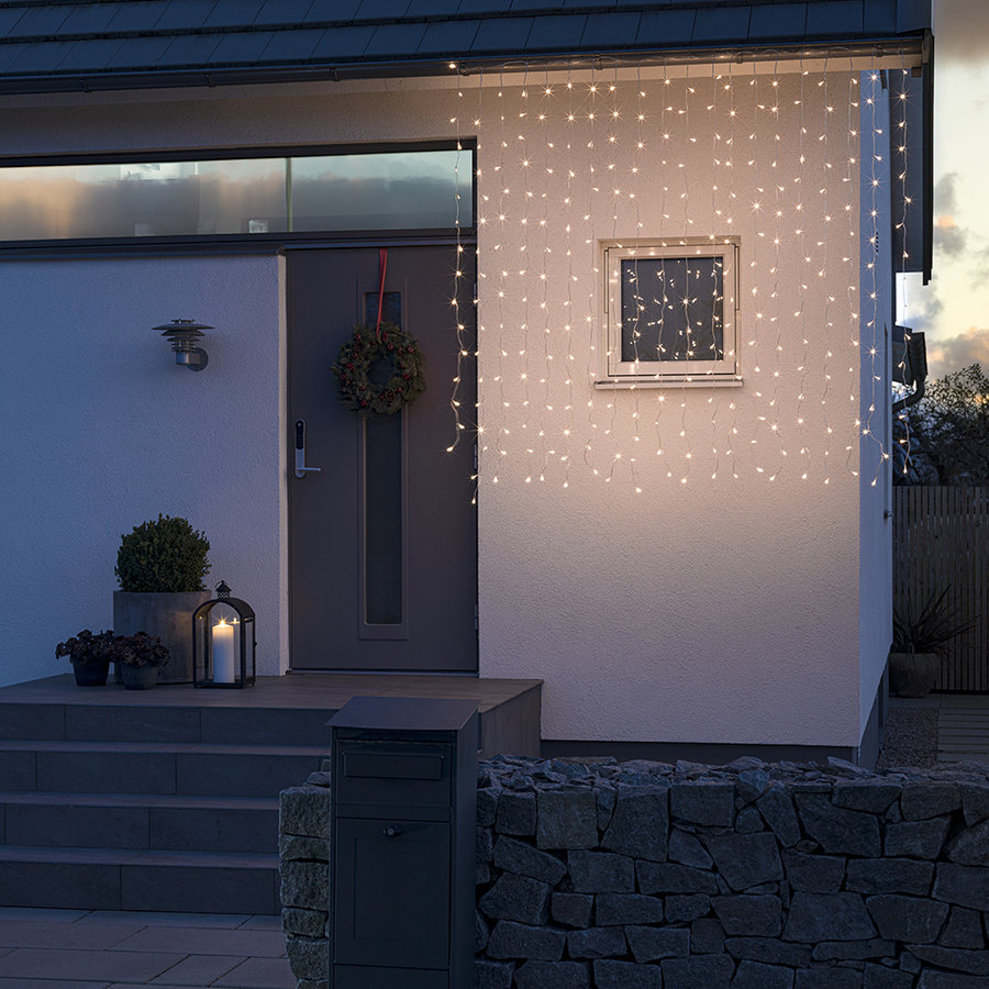 Konstsmide Lichtvorhang außen - 320 extra 2x2m - warmweiße LEDs