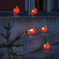 Outdoor Christmas figure - 5 bullfinches- 40 LEDs - Neutral white - Dimmable - 12 cm high - Christmas lights