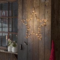 Poinsettia for indoor use - 50 LEDs - Copper - 45 x 45 cm