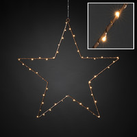 Poinsettia for indoor use - 50 LEDs - Copper - 45 x 45 cm