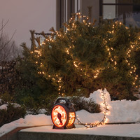Lichtkabel auf Kabeltrommel für den Außenbereich - 400 LEDs - 2100K Bernstein - IP44 - 8,8 Meter - Weihnachtsbeleuchtung