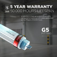 T5 LED fluorescent tube - 115 cm - 175lm/W - 3150 Lumen - Daylight white 6000K flicker-free - consumes only 18 Watt - 100,000 burning hours - 10 year warranty