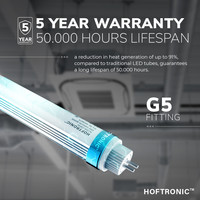 LED T5 TL buis 115 cm 18 Watt 2520 Lumen 6000K Flikkervrij 140lm/W (G5 fitting) - 50.000 branduren - 5 jaar garantie