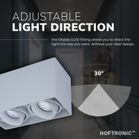 Dimmbare LED Deckenaufbaustrahler Esto 2 Lichter 2700K GU10 Grau IP20 Schwenkbar