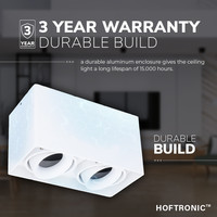 Dimmable LED surface mounted ceiling spotlight Esto 2 light GU10 White IP20 tiltable