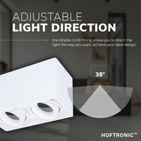Dimbare LED opbouw plafondspot Esto Wit 2 lichts IP20 kantelbaar excl. lichtbron