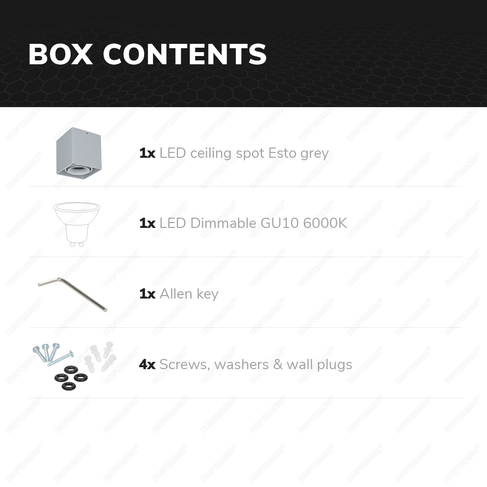 Dimbare LED Opbouwspot/plafondspot plafond Esto Grijs incl. GU10 spot 5W 6000K IP20 kantelbaar