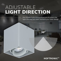 Dimbare LED opbouw plafondspot Esto GU10 Grijs IP20 kantelbaar excl. lichtbron