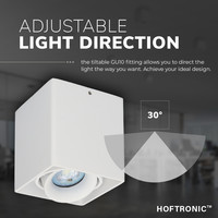 Dimmable LED surface mounted ceiling spotlight Esto GU10 White IP20 tiltable