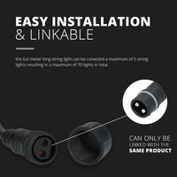 15m LED Prikkabel - String Light - 15 E27 Fittingen - IP54 Lichtsnoer buiten - excl. lichtbronnen