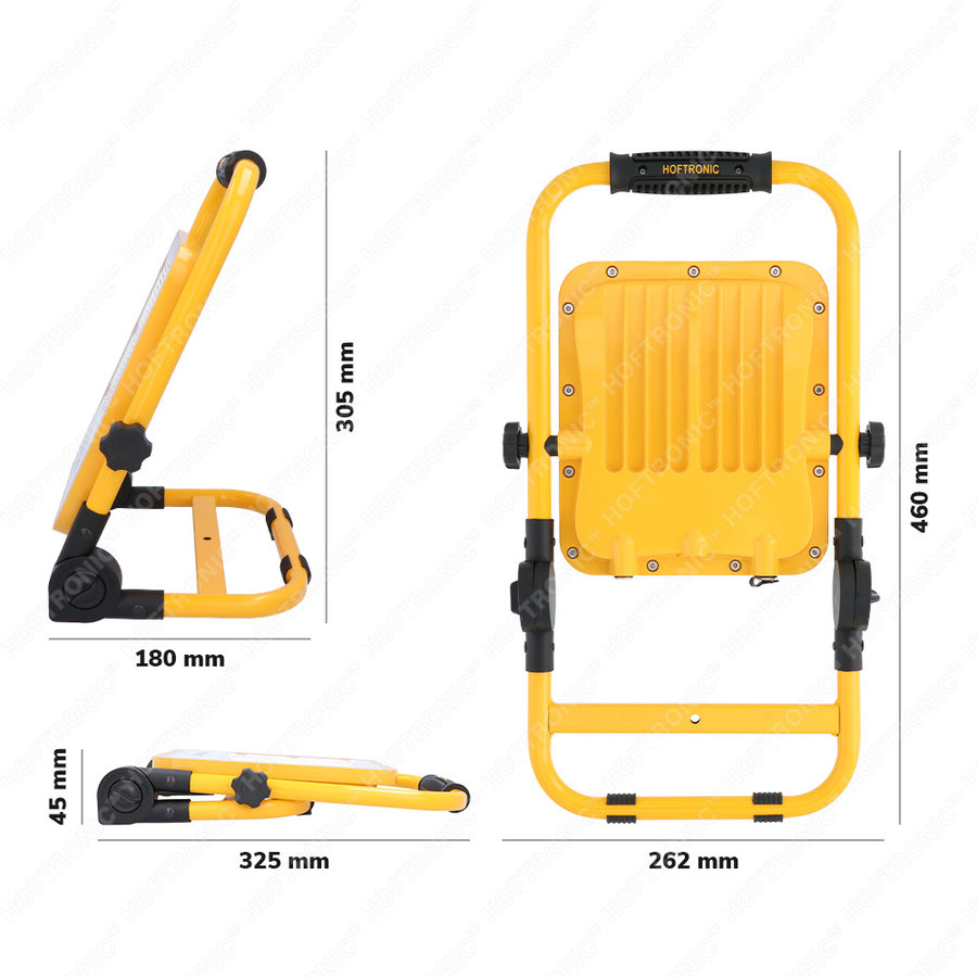LED Worklight 50 Watt 6400K IP65- Adjustable work lamp with battery