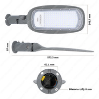 LED-Straßenlaterne - 100 Watt - 11.000lm - 6400K - IP65 - IK08 - Flimmerfrei - Lumileds - 5 Jahre Garantie