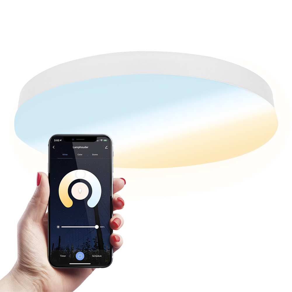 HOFTRONIC Lumi - 16W Slimme plafondlamp badkamer wit - IP54 waterdicht - Smart Home WiFi + BLE - 270