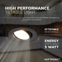 Malta LED recessed downlight black IP44 5W 1800-2700K dim to warm dimmable 5 years warranty