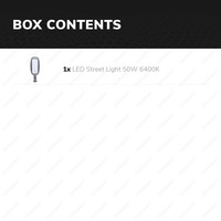 LED Streetlamp - 50 Watt - 5500lm - 6400K - IP65 - IK08 - Flicker-free - Lumileds - 5 year warranty