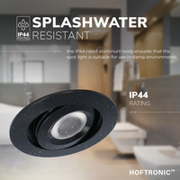 Komplettset LED Einbaustrahler Sienna Schwarz 10x3W dimmbar 2700K IP44 12V
