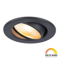 Malta LED recessed downlight black IP44 5W 1800-2700K dim to warm dimmable 5 years warranty