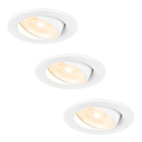3x Malta - LED Einbaustrahler Bad - Weiß - IP44 - 5W - 2700K warmweiß - dimmbar - 5 Jahre Garantie